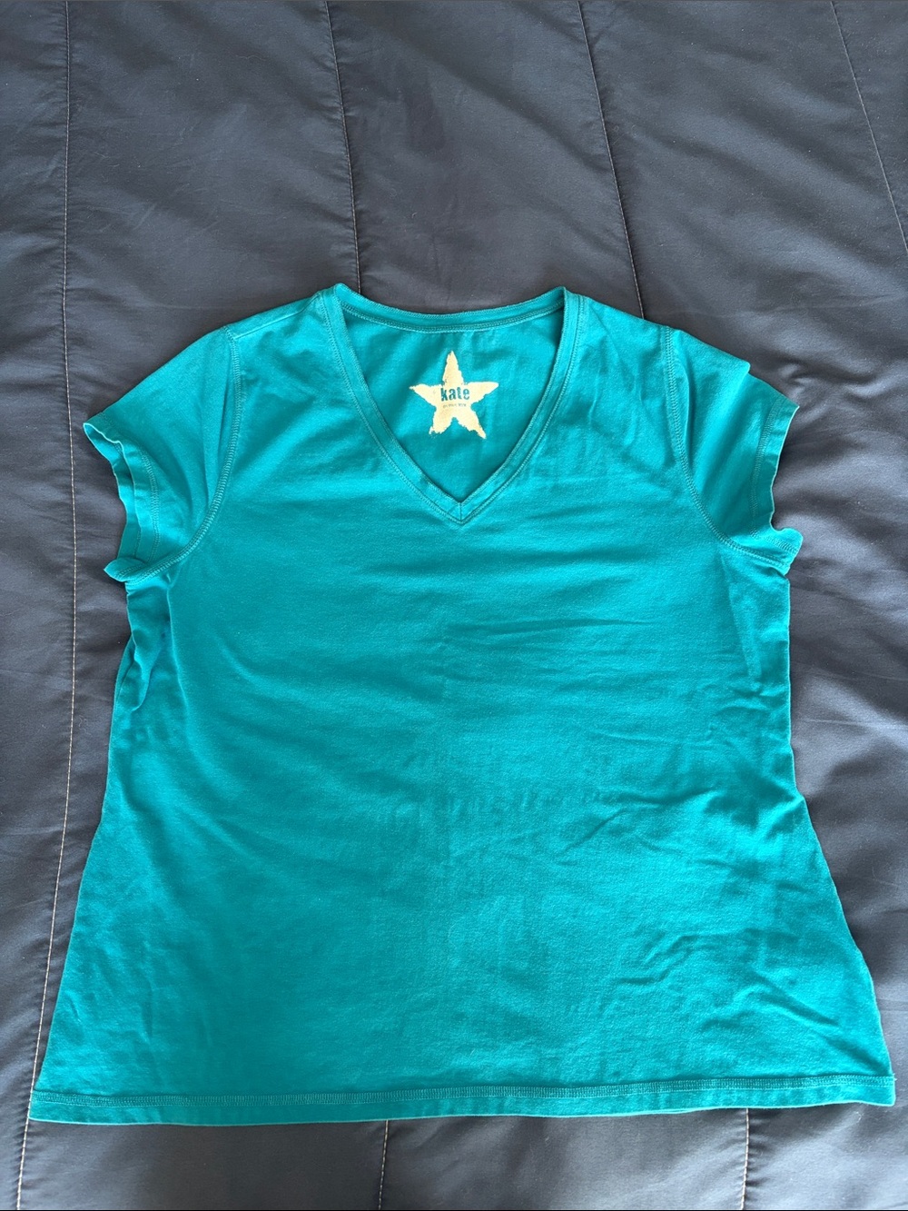 MXM Teal Short Sleeve V-Neck Tee